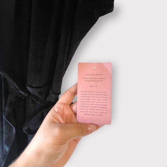 BHLDN Thrive Velvet Wrap Dress Size XL NWT MIDI Velour Flutter‎ Sleeve - Picture 9 of 13